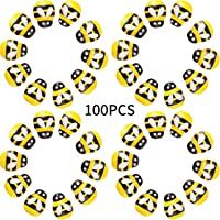 100 Piezas Pequeña Abeja de Madera Autoadhesiva Abeja Mini Abeja de Madera Pegatinas de Madera Abeja para Adorno…
